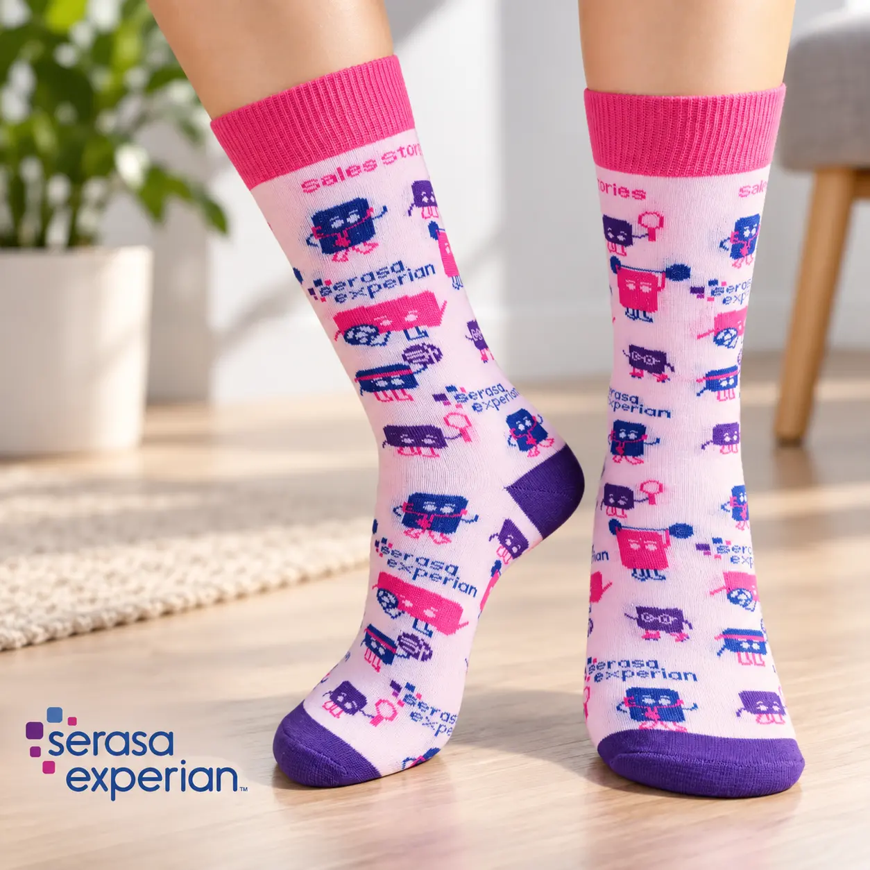 Meias personalizadas do projeto Serasa Experian
