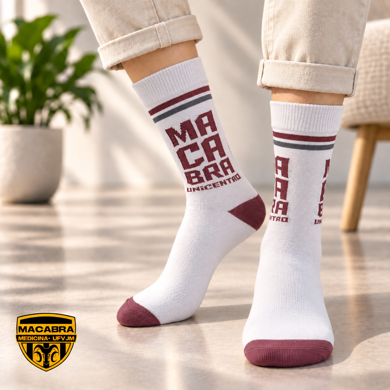 Meias personalizadas do projeto Macabra