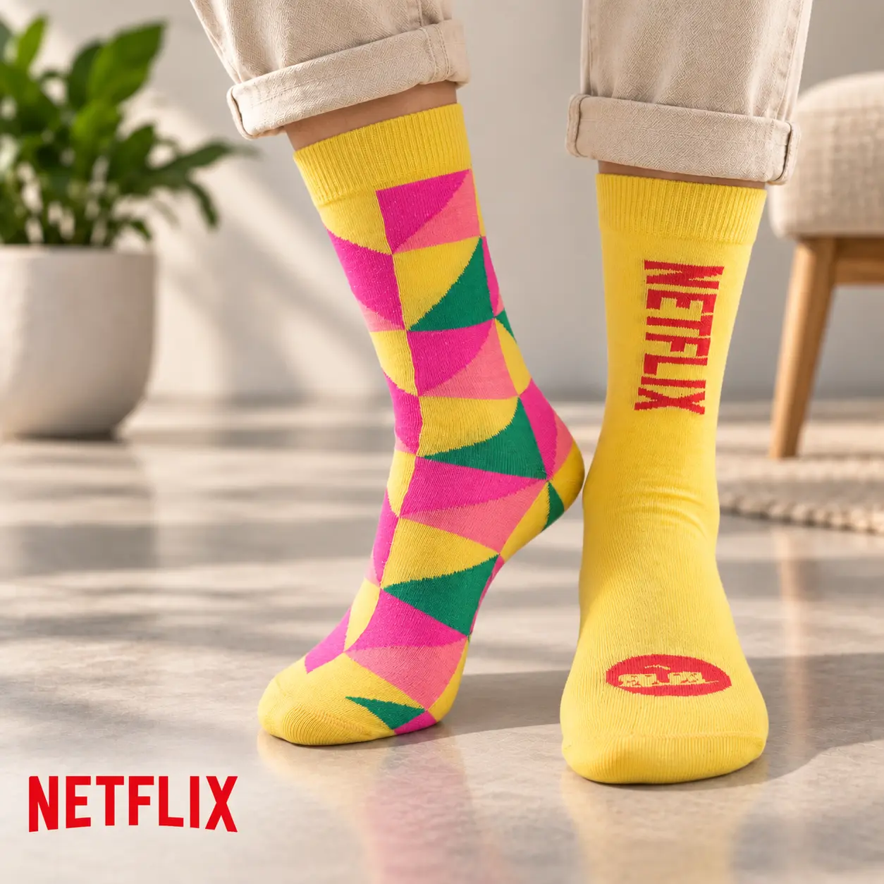 Meias personalizadas do projeto Netflix