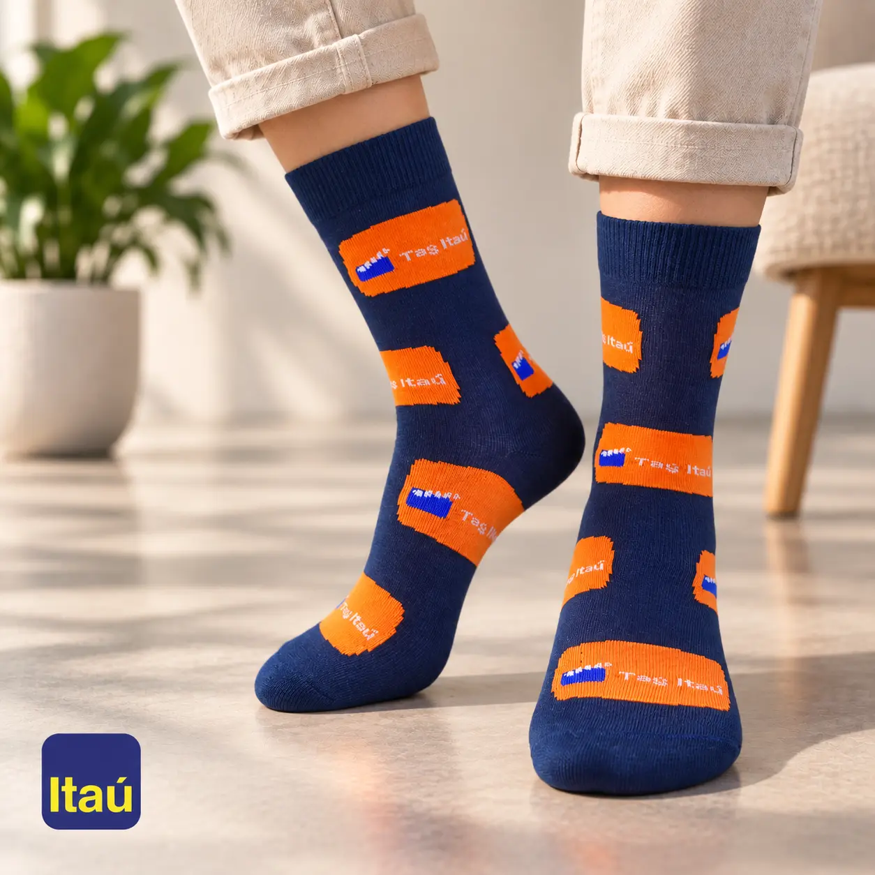 Meias personalizadas do projeto Itaú